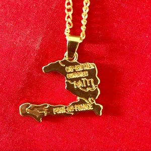 Gold Plated “Island of Haiti” Necklace & Pendant